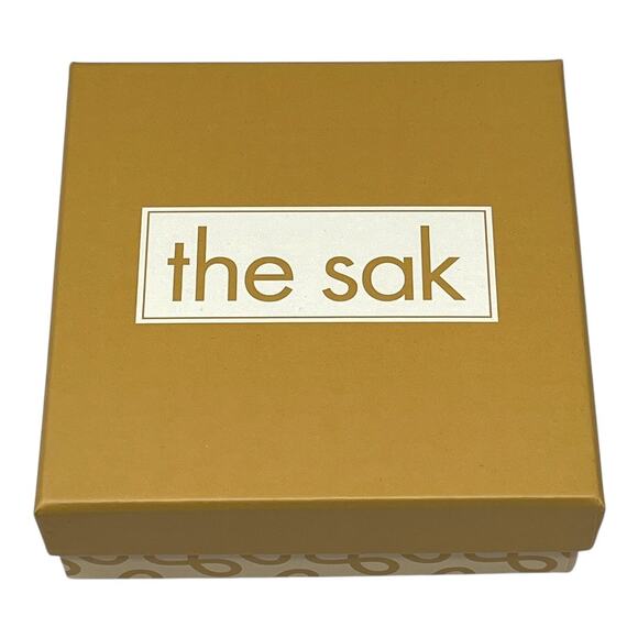 The Sak Hammered Metal Beaded Dangle Earrings Gold Silver Tone NIB - Picture 2 of 6